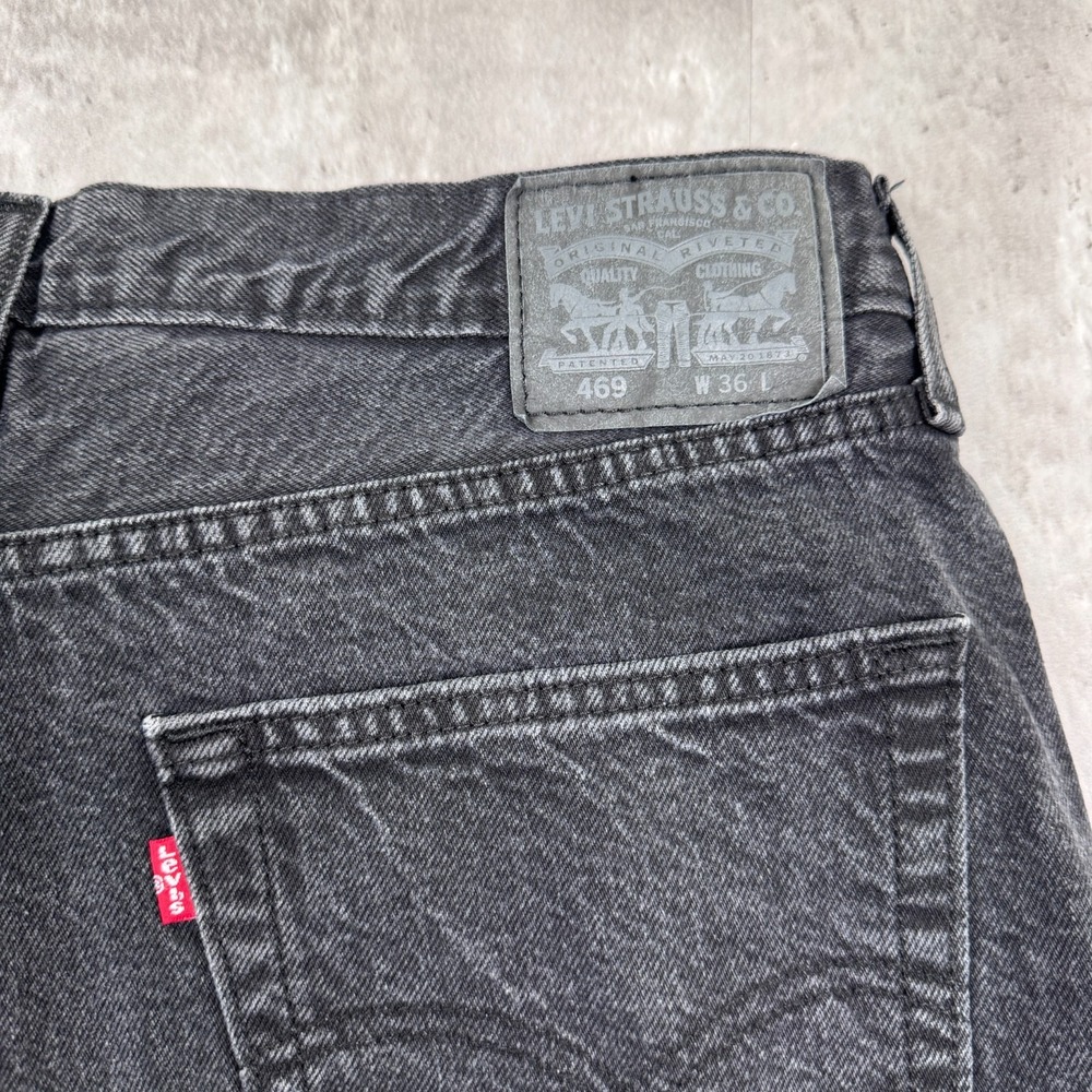 Levis 469 Jean Shorts Mens 36 Black Jorts Denim Summer Casual Skate Surf - Picture 4 of 8